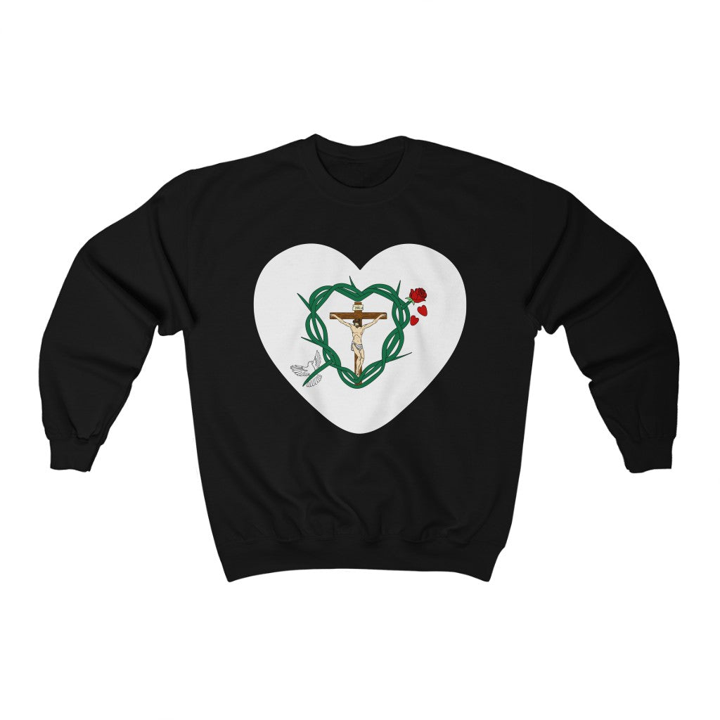 Our Shield, Adult Heart Unisex Heavy Blend™ Crewneck Sweatshirt