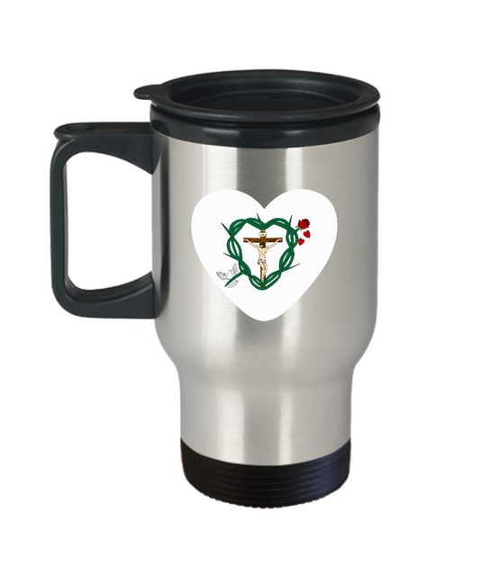 Our Shield Heart Thermal Travel Mug