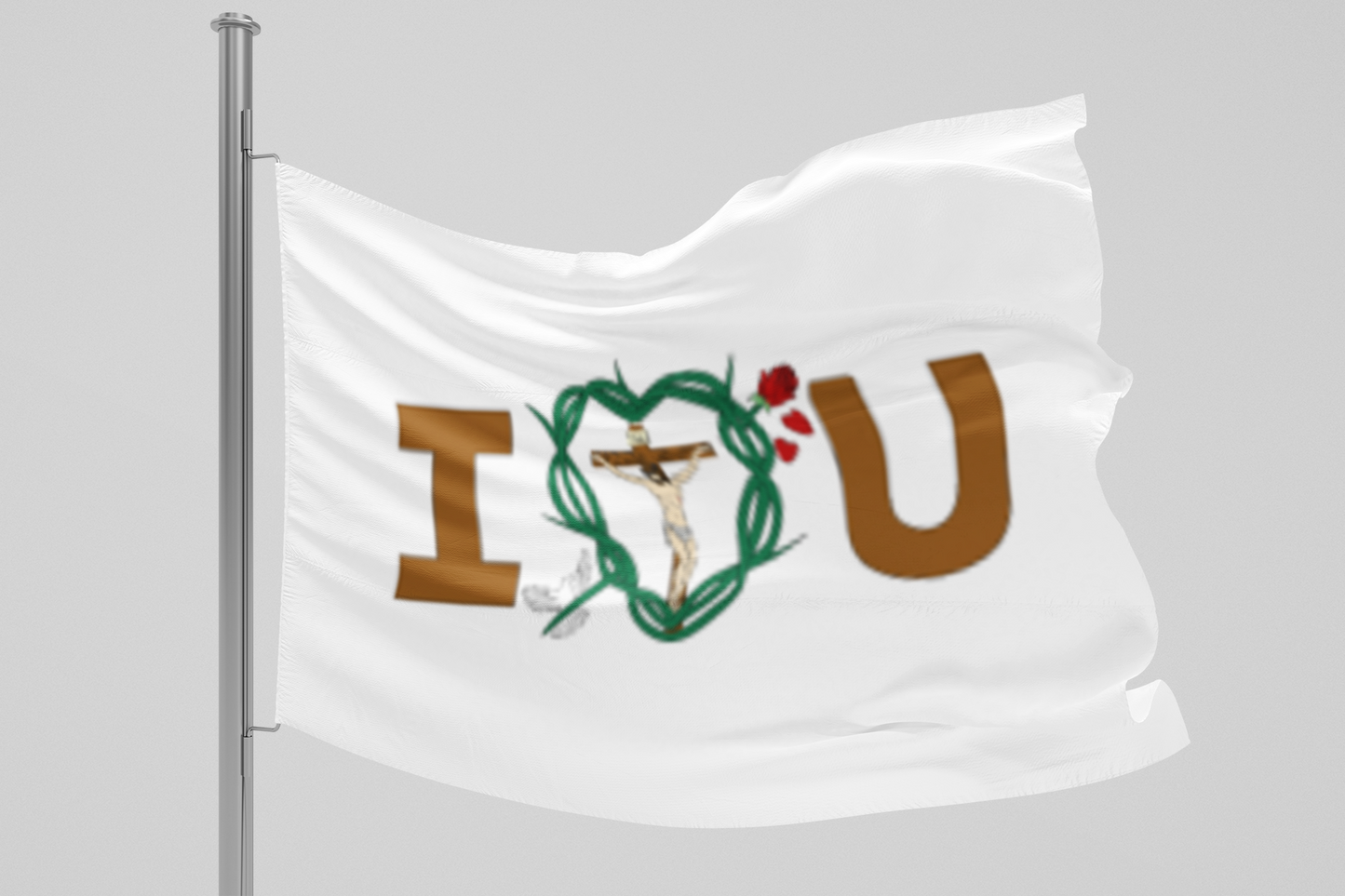 Message of Love Rectangle Flag (Double Sided Print)