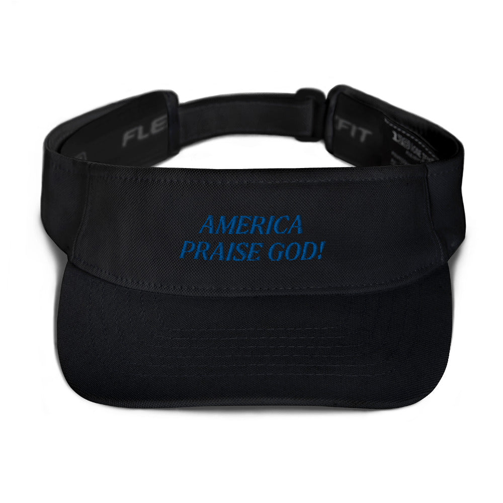 America Praise God! Visor Blue Text