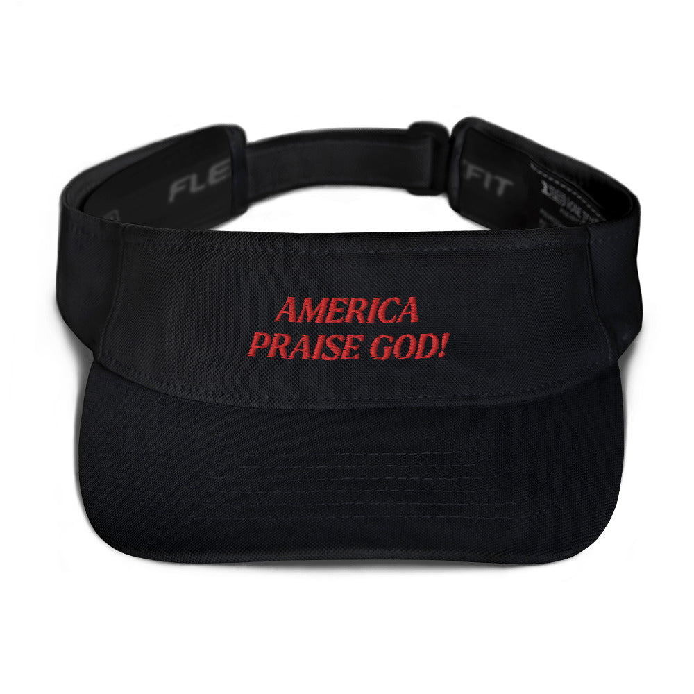 America Praise God! Visor - Red Text