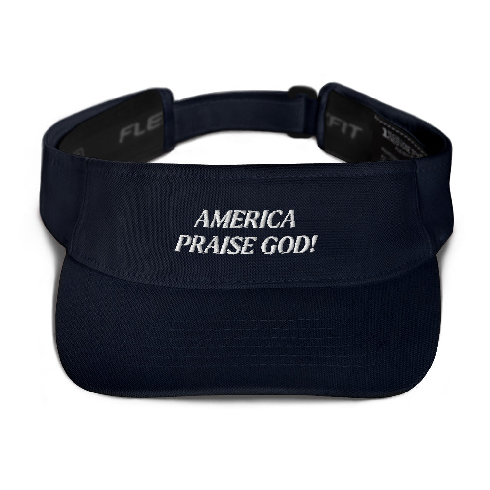 America Praise God! Visor - White Text