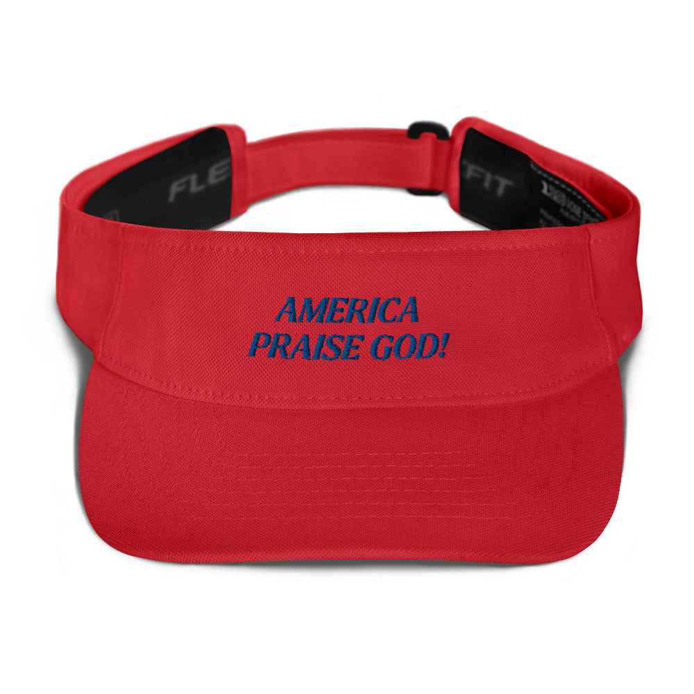 America Praise God! Visor Blue Text