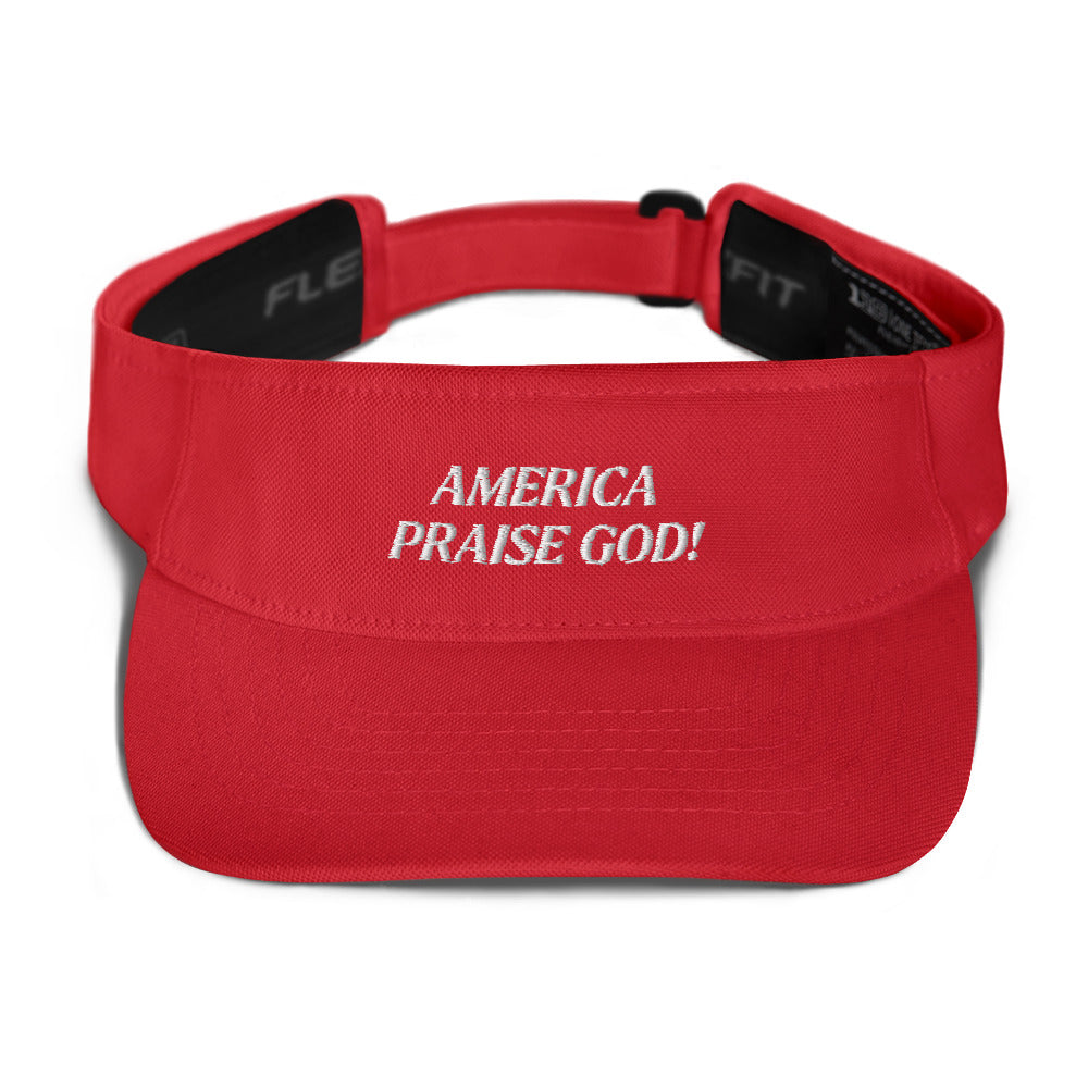 America Praise God! Visor - White Text