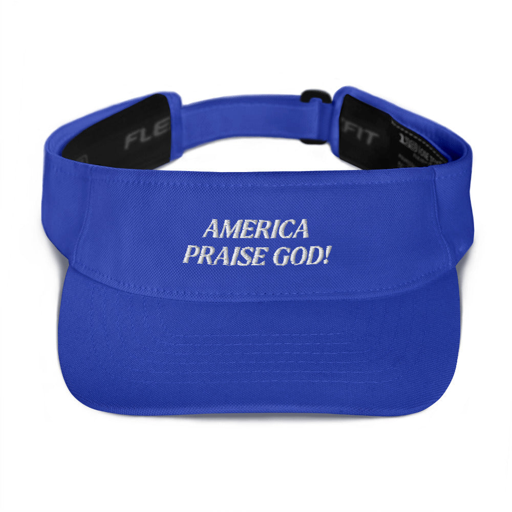 America Praise God! Visor - White Text