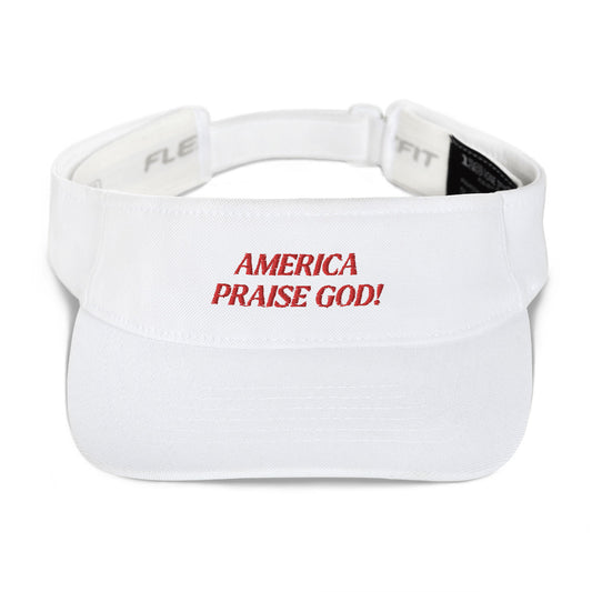 America Praise God! Visor - Red Text